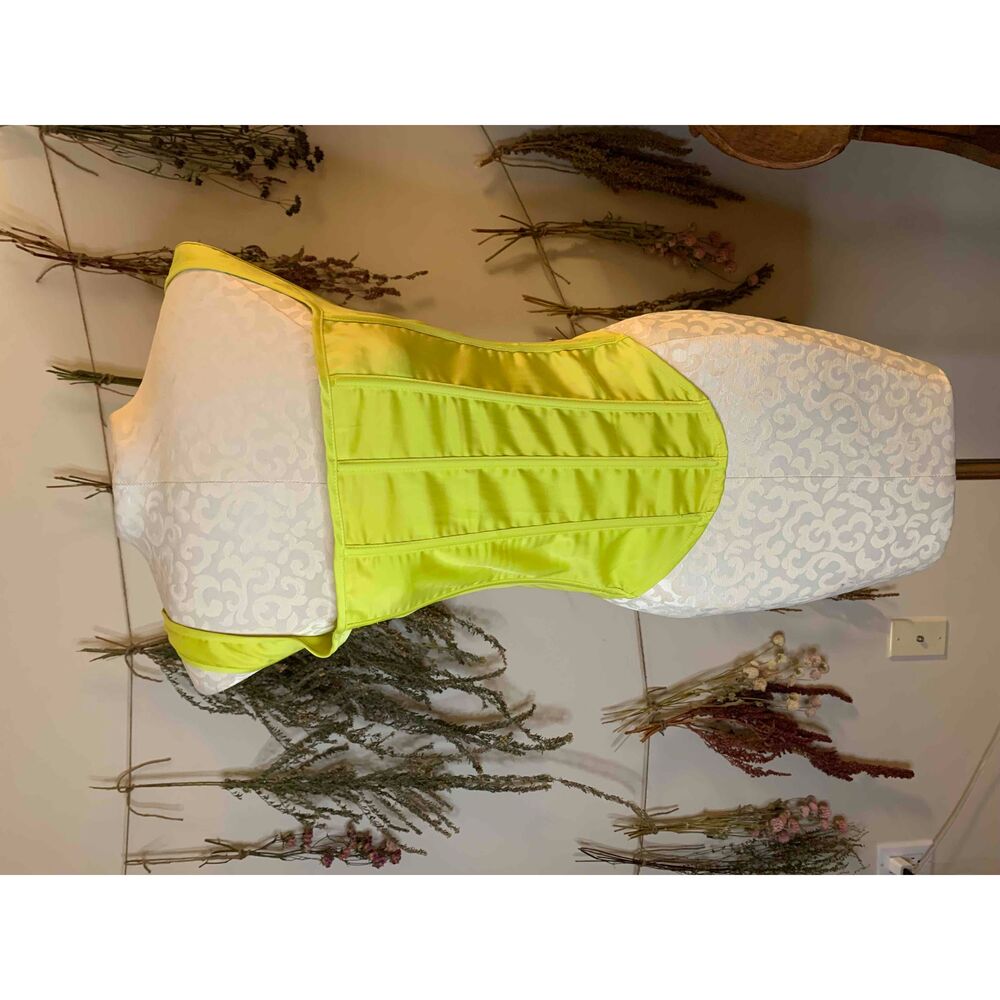 NWT Pretty Little Thing Chartreuse Corset Top Boning Zippered Back Plus Size 18